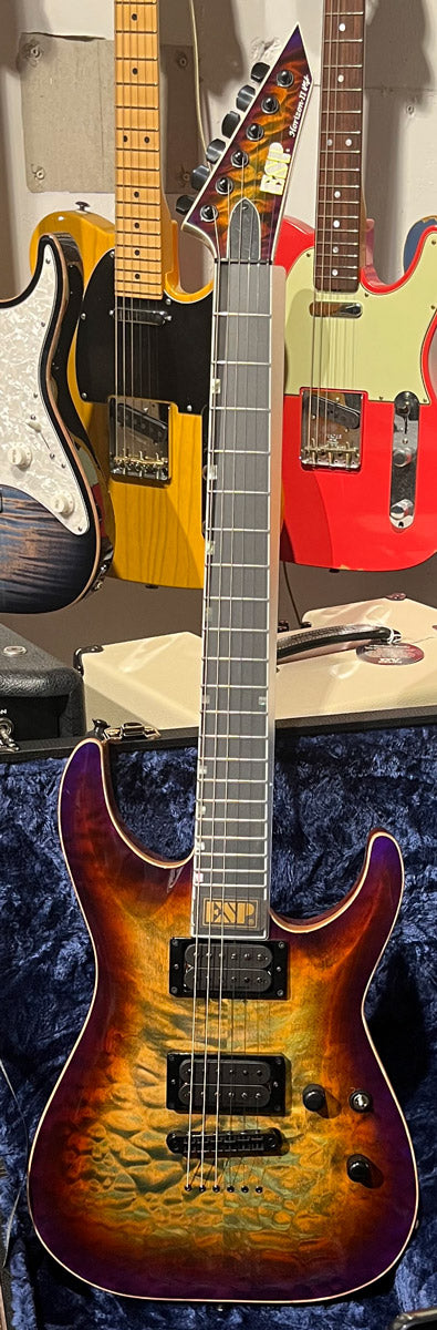 ESP USA HORIZON II QM BH SD GUITARRA ELECTRICA LYNCH BURST