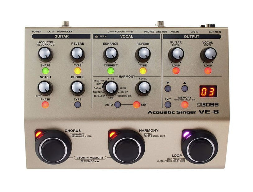 Boss VE8 Acoustic Singer Procesador de Voz y Guitarra Acústica