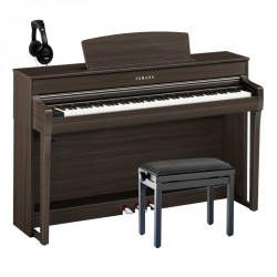 YAMAHA -PACK- CLP745DW PIANO DIGITAL DARK WALNUT + BANQUETA Y AURICULARES