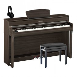 YAMAHA -PACK- CLP735DW PIANO DIGITAL DARK WALNUT + BANQUETA Y AURICULARES
