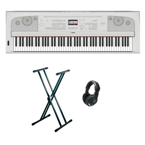 YAMAHA -PACK- DGX670WH PIANO DIGITAL BLANCO + SOPORTE TIJERA Y AURICULARES