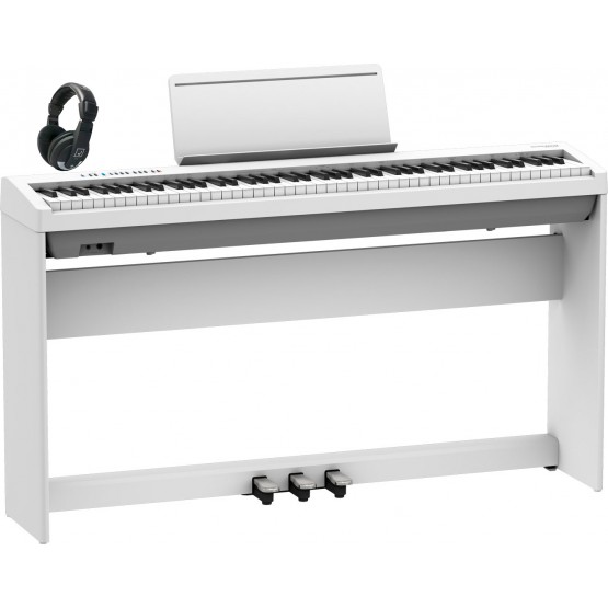 ROLAND -PACK- FP30X WH PIANO DIGITAL + SOPORTE + PEDALERA Y AURICULARES