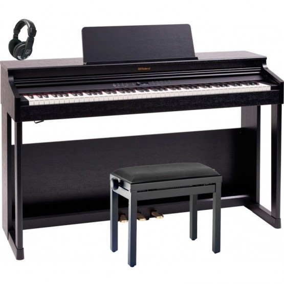 ROLAND -PACK- RP701 CB PIANO DIGITAL CONTEMPORARY BLACK + BANQUETA Y AURICULARES