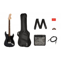 SQUIER AFFINITY PACK STRATOCASTER HSS CFM IL GUITARRA ELECTRICA CHARCOAL FROST METALLIC