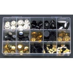 ALL PARTS KBKIT KNOB BOX - 144 KNOBS PLUS THE SECTIONED PLASTIC BOX