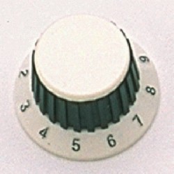 ALL PARTS PK0183025 WHITE KNOBS (2) WITH BLACK RUBBER GRIP, FITS USA SPLIT SHAFT POTS.