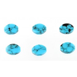 ALL PARTS TK7728077 RECONSTITUTED TURQUOISE STONE SMALL BUTTON SET (6 PIECES) FOR GOTOH TUNERS