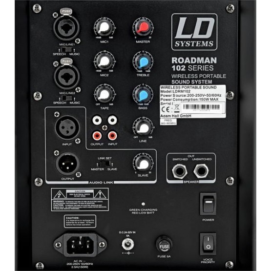 LD SYSTEMS ROADMAN 102 EQUIPO PA PORTATIL CON MICROFONO INALAMBRICO DE MANO Y LECTOR DE CD/MP3