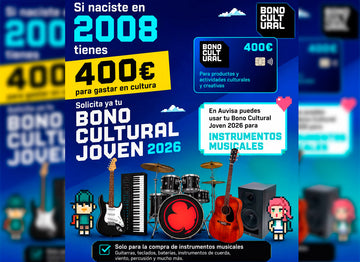 BONO CULTURAL 2026: APROVECHA LOS 400€ PARA LA COMPRA DE UN INSTRUMENTO MUSICAL