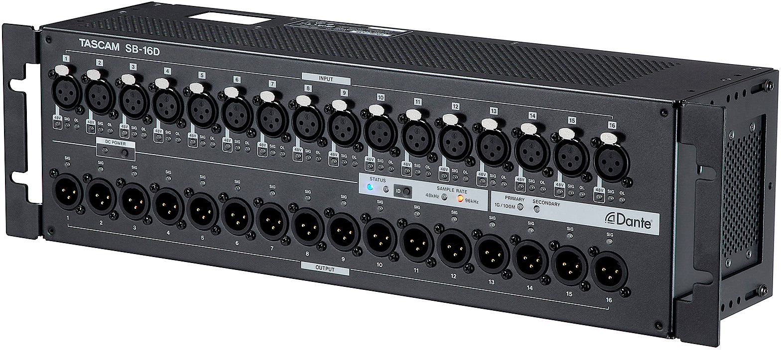 Tascam SB16D Caja de Escenario para Dante 3