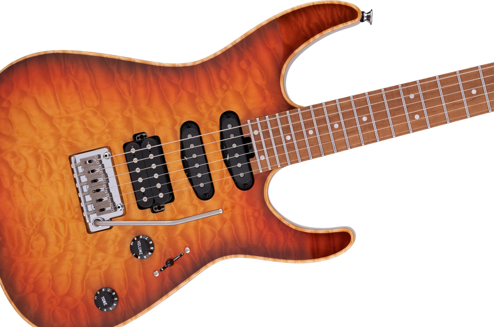 Charvel USA Select DK24 HSS 2PT cm QM CMN Guitarra Eléctrica Autumn Glow 5