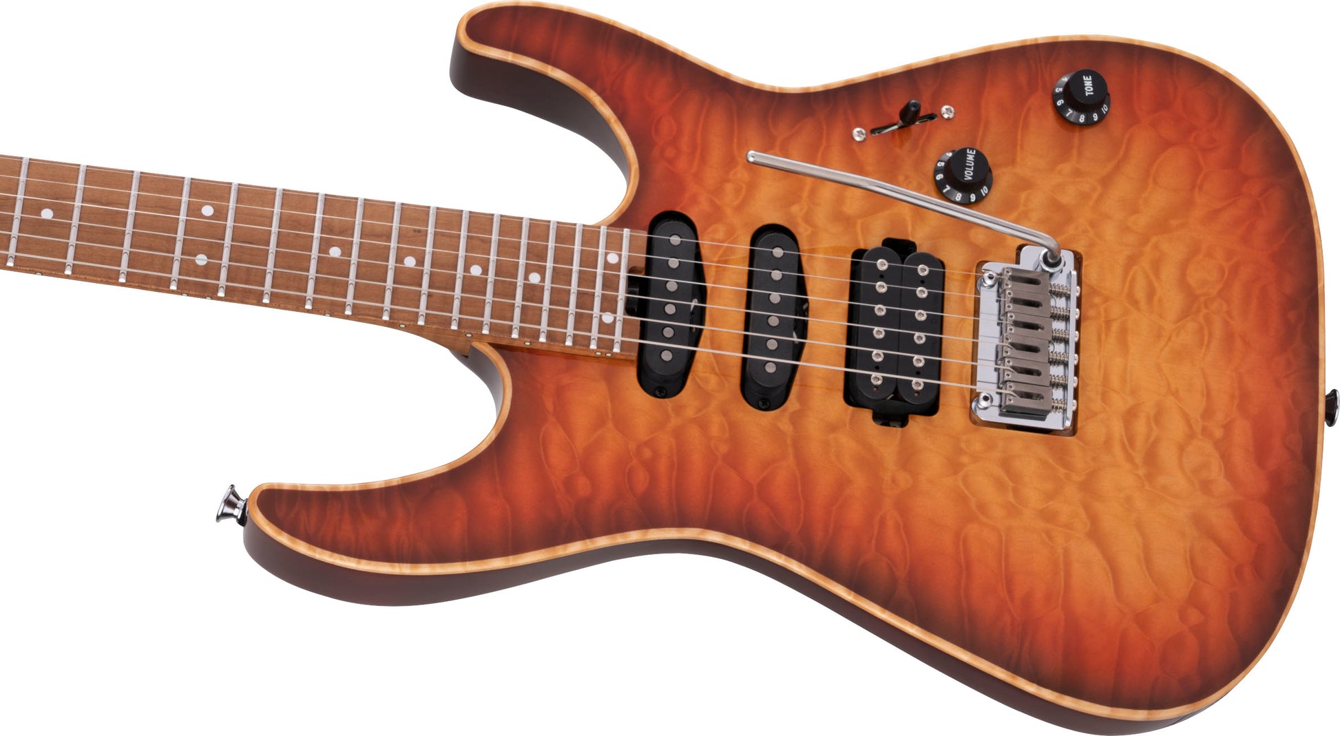 Charvel USA Select DK24 HSS 2PT cm QM CMN Guitarra Eléctrica Autumn Glow 6