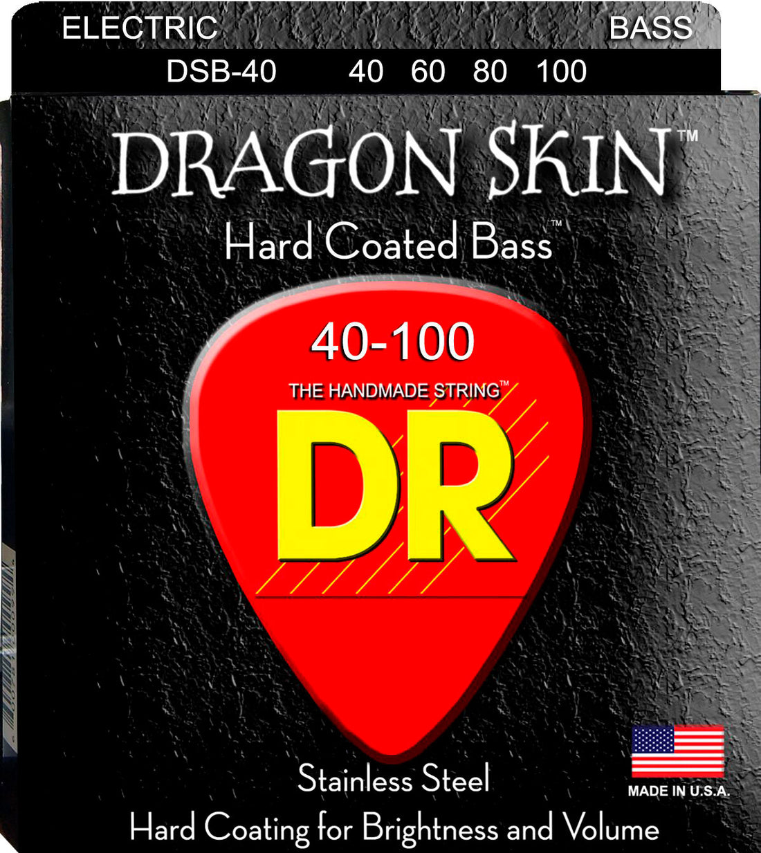 DR Strings DSB40 Dragon Skin Juego de Cuerdas Bajo Eléctrico 040-100 1