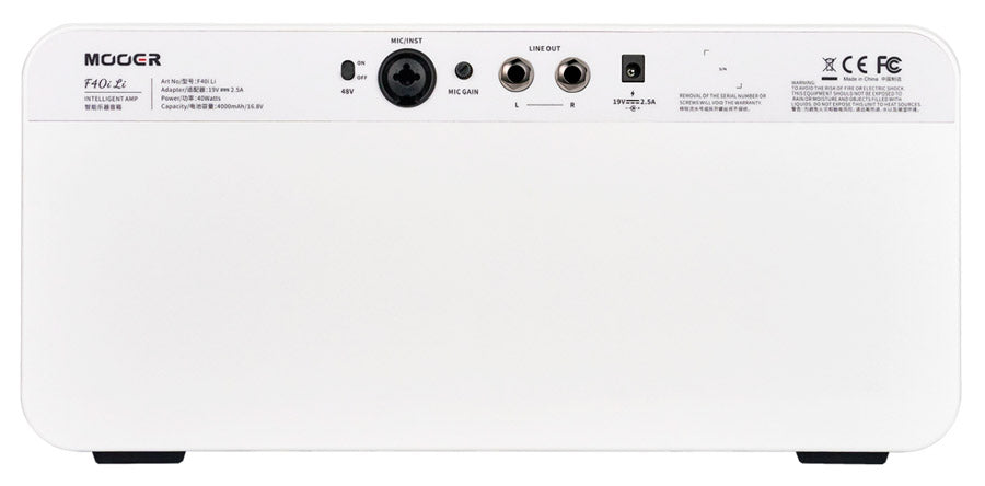 Mooer F40I LI SW Amplificador Guitarra con Batería Snowfall White 4