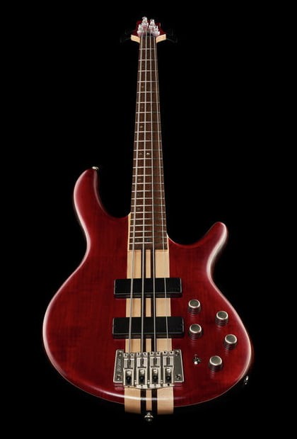 Cort A4 Plus FMMH OPBC Artisan Bajo Eléctrico Black Cherry 14