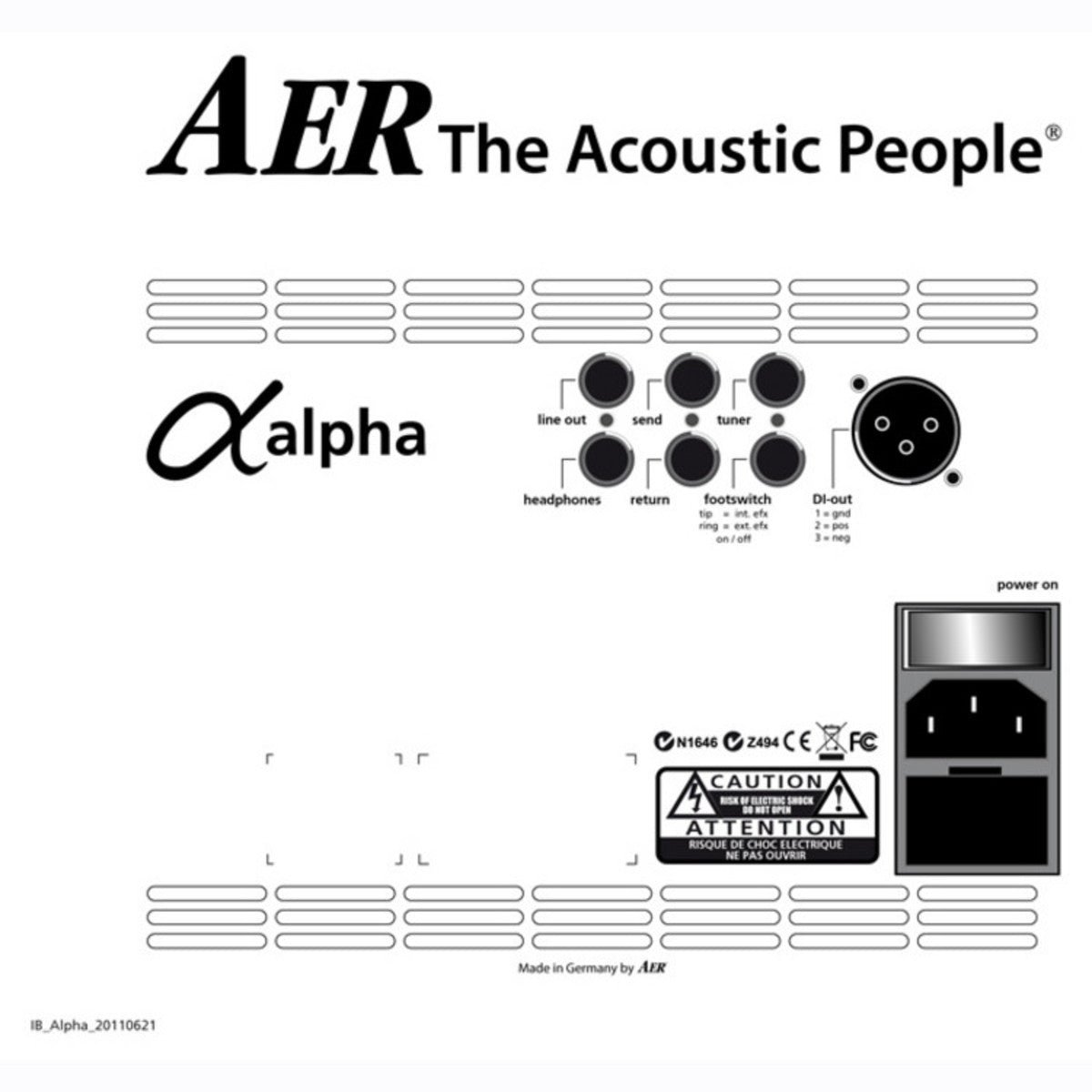 AER Alpha Amplificador Guitarra Acústica 9