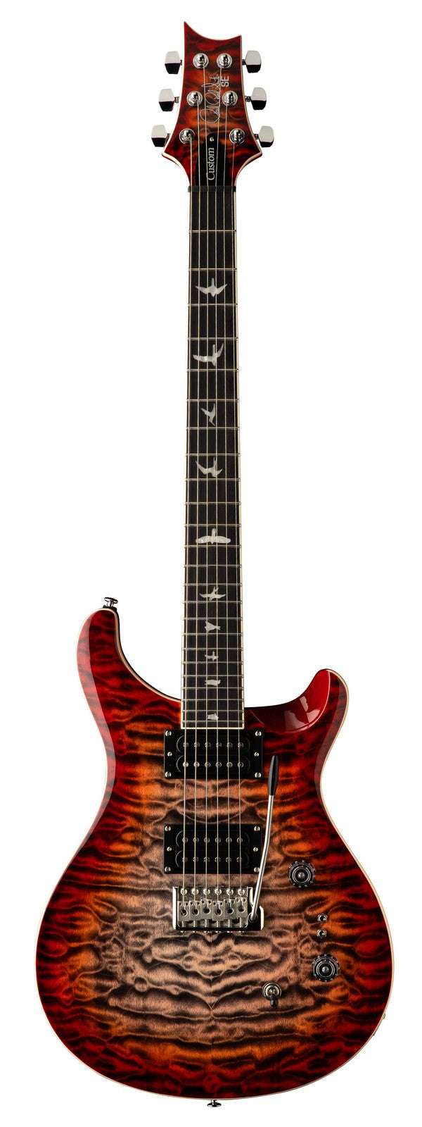 PRS SE Custom 24-08 Quilt CCB Guitarra Eléctrica Charcoal Cherry Burst 1