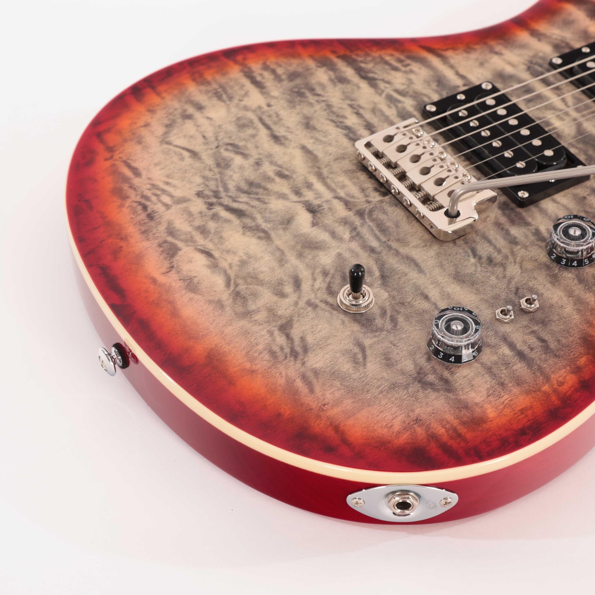 PRS SE Custom 24-08 Quilt CCB Guitarra Eléctrica Charcoal Cherry Burst 5