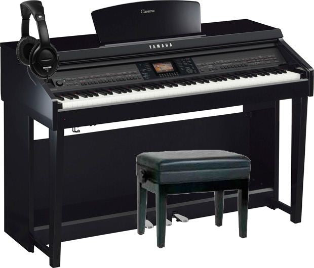 Yamaha -Pack- CVP701 PE Piano Digital Negro Pulido + Banqueta y Auriculares 1