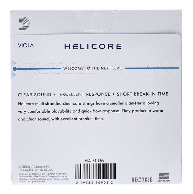 Daddario Juego Cuerdas Viola Helicore H410LM Long Med 2