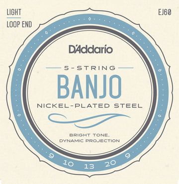 Daddario EJ60 Juego 5 Cuerdas Banjo Nickel Lite 1