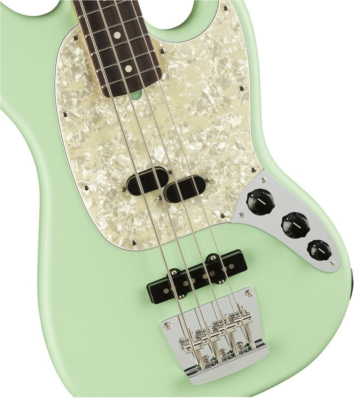 Fender American Performer Mustang Bass RW Bajo Eléctrico Satin Surf Green 4