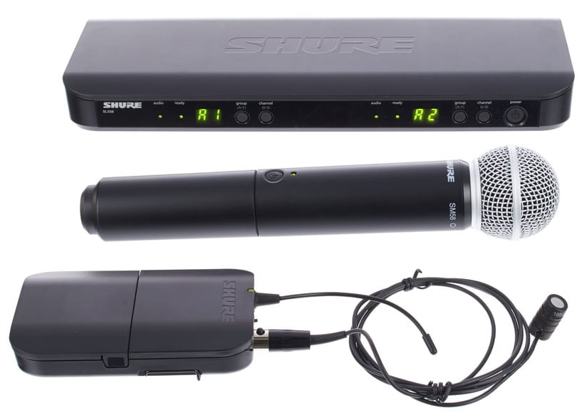 Shure BLX1288E W85 Sistema Inalámbrico Dual de Mano/Solapa Combo SM 1