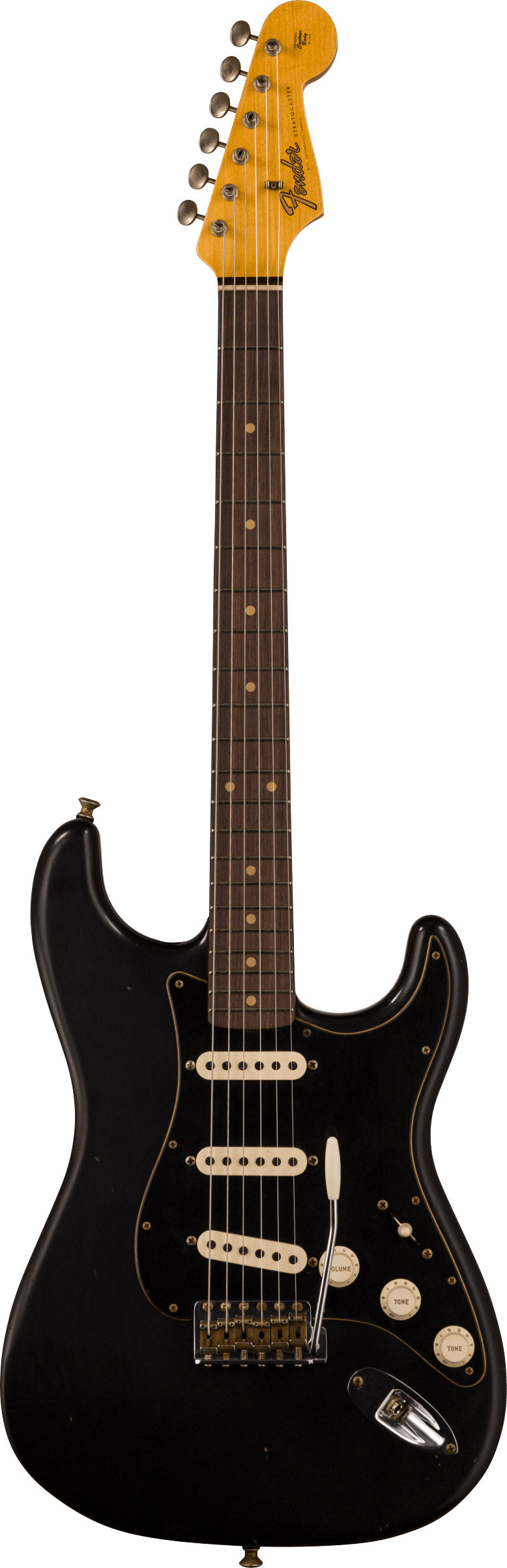 Fender Postmodern Journeyman Relic Stratocaster RW Guitarra Eléctrica Aged Black. 1