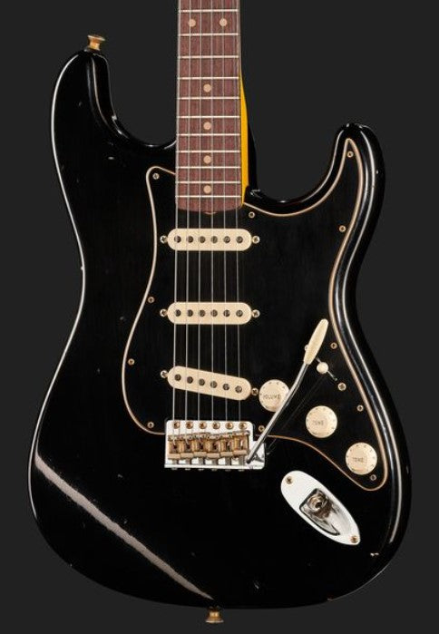 Fender Postmodern Journeyman Relic Stratocaster RW Guitarra Eléctrica Aged Black. 5