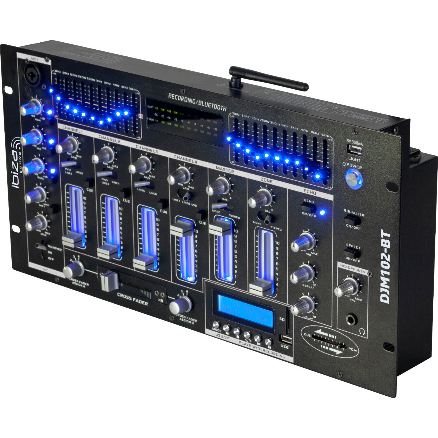 Ibiza Sound DJM102-BT Mesa de Mezclas 12 Entradas con Bluetooth 7