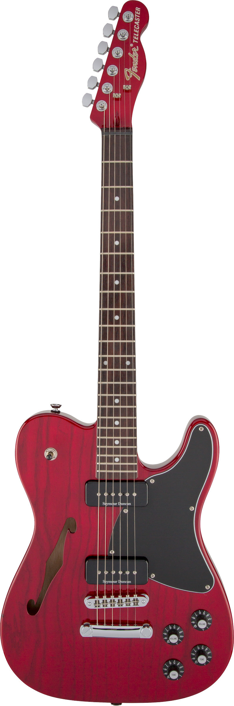 Fender JA90 Jim Adkins Telecaster Thinline IL Guitarra Eléctrica Crimson Red Transparent 1