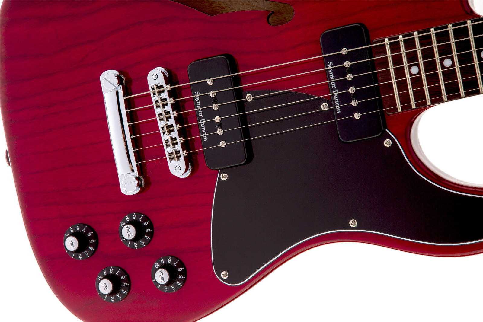 Fender JA90 Jim Adkins Telecaster Thinline IL Guitarra Eléctrica Crimson Red Transparent 4