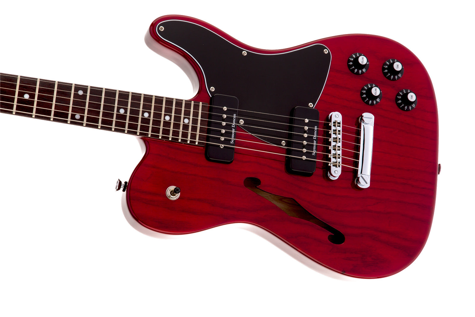 Fender JA90 Jim Adkins Telecaster Thinline IL Guitarra Eléctrica Crimson Red Transparent 5