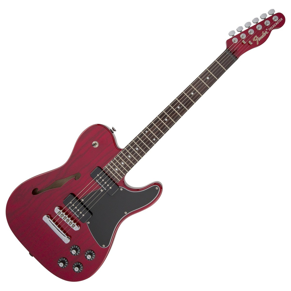 Fender JA90 Jim Adkins Telecaster Thinline IL Guitarra Eléctrica Crimson Red Transparent 8