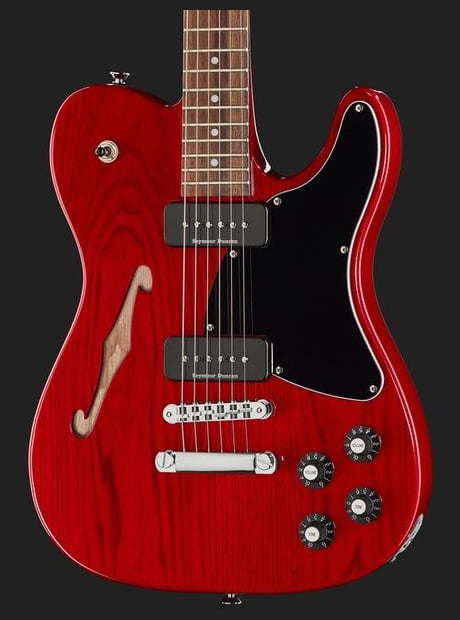 Fender JA90 Jim Adkins Telecaster Thinline IL Guitarra Eléctrica Crimson Red Transparent 11