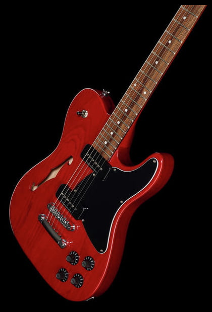 Fender JA90 Jim Adkins Telecaster Thinline IL Guitarra Eléctrica Crimson Red Transparent 18