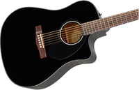 Fender CD60SCE BLK WN Guitarra Electroacústica Dreadnought Negra 3