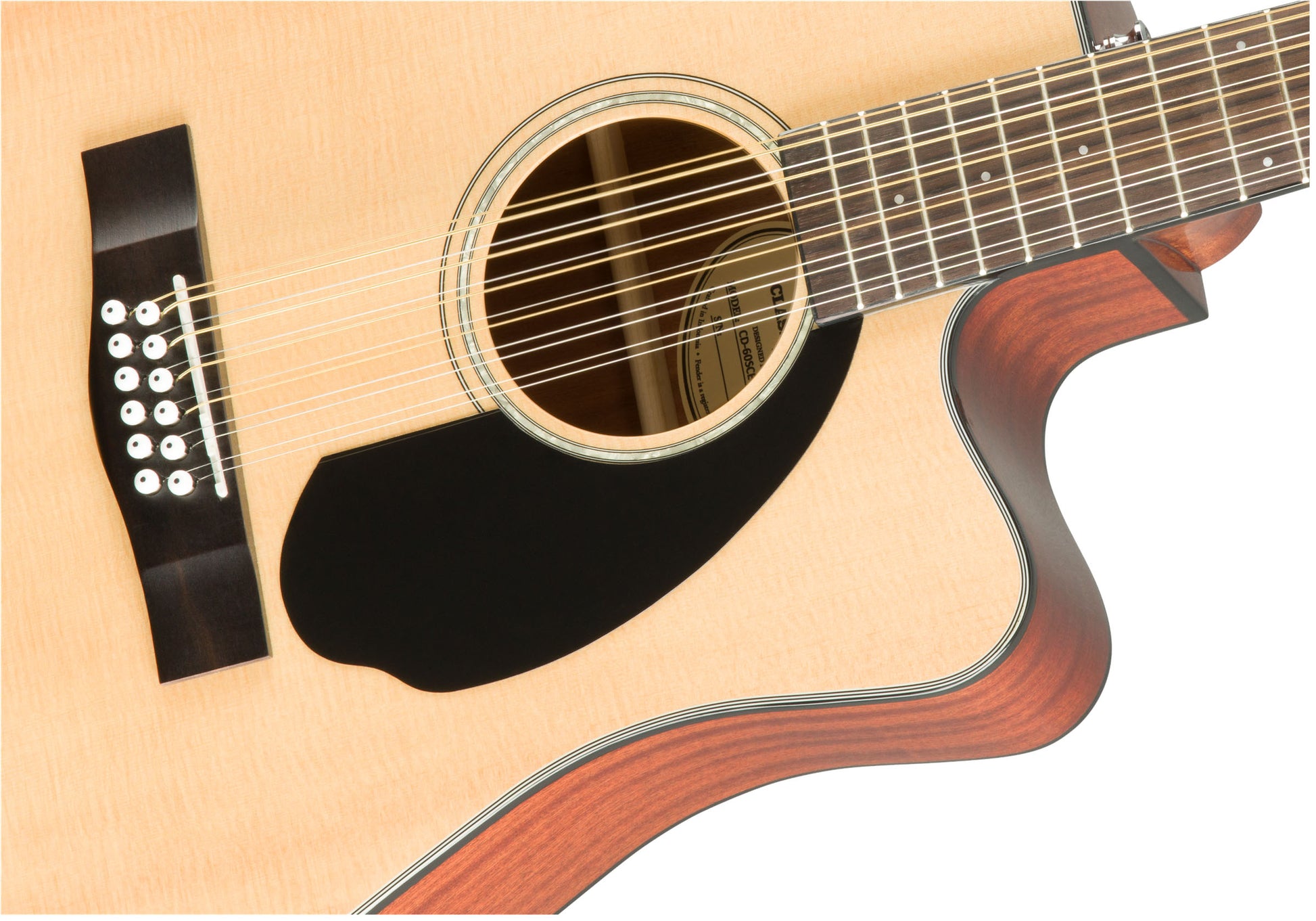 Fender CD60SCE 12 Strings WN Guitarra Electroacústica 12 Cuerdas Dreadnought Natural 5