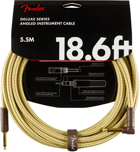 Fender 0990820082 Deluxe Cable Instrumento Recto Angulado 5.5 Metros Tweed 4