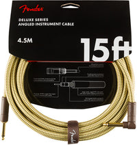 Fender 0990820086 Deluxe Cable Instrumento Recto Angulado 4.5 Metros Tweed 4