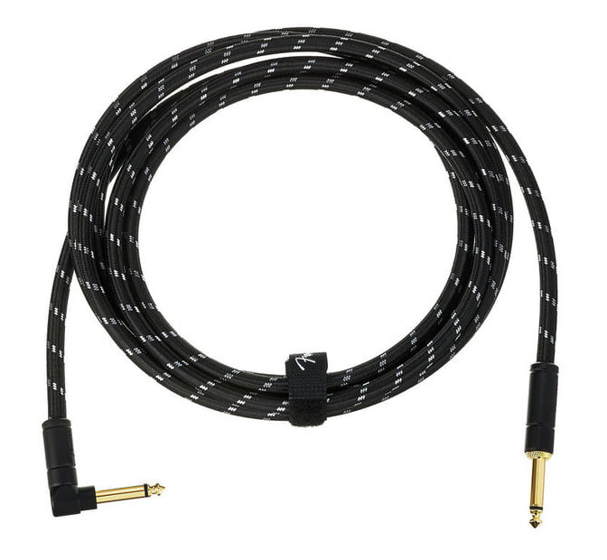 Fender 0990820090 Deluxe Cable Instrumento Recto Angulado 3 Metros Black Tweed 1