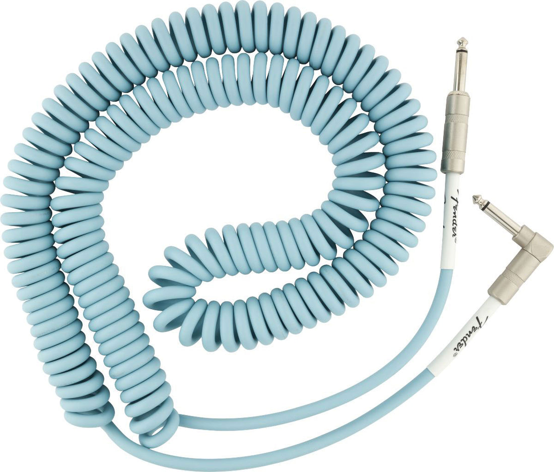 Fender 0990823006 Original Series Cable Instrumento Rizado Jack Recto Angulado 9M Daphne Blue 1