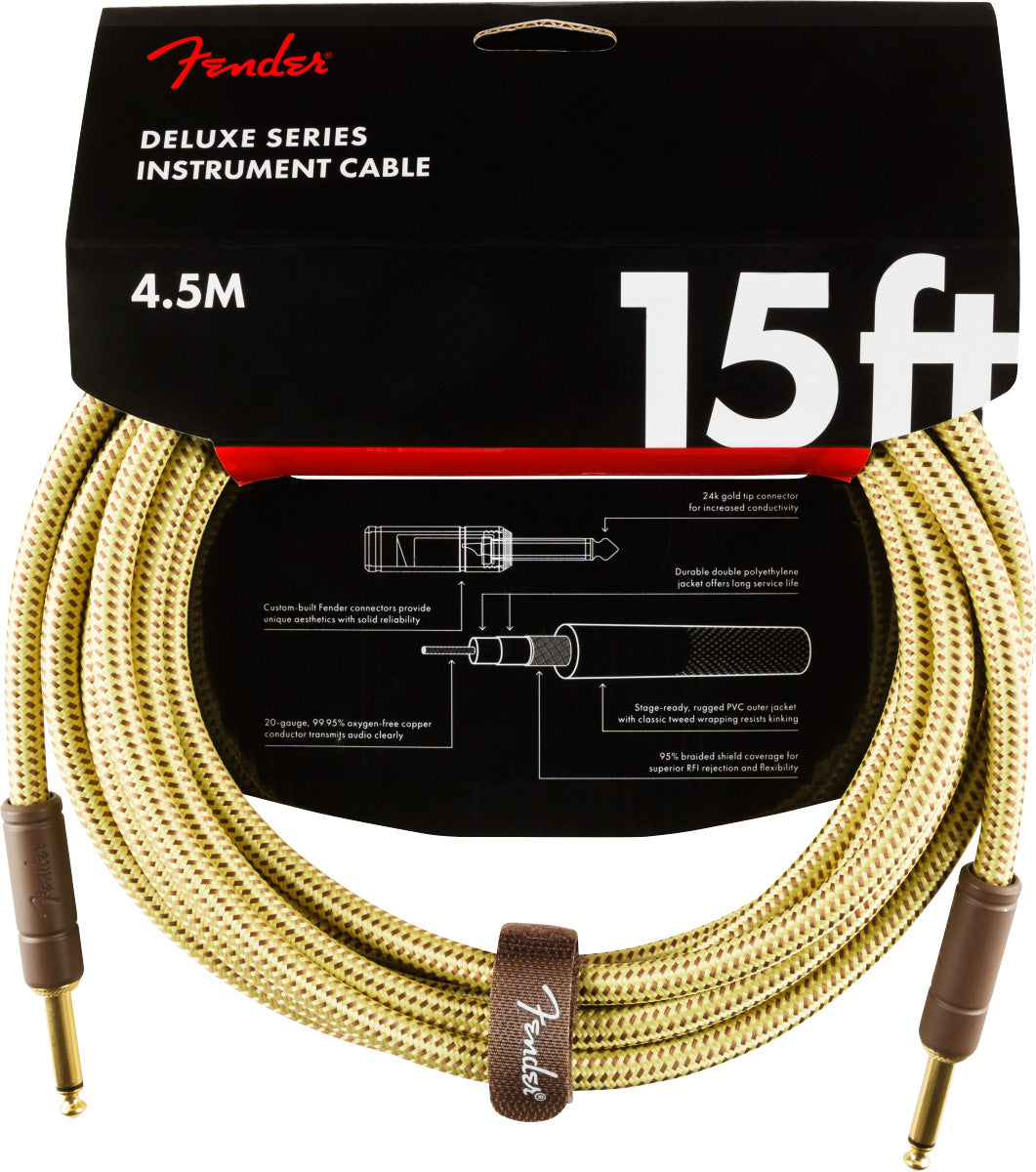 Fender 0990820084 Deluxe Cable Instrumento 4.5 Metros Tweed 1