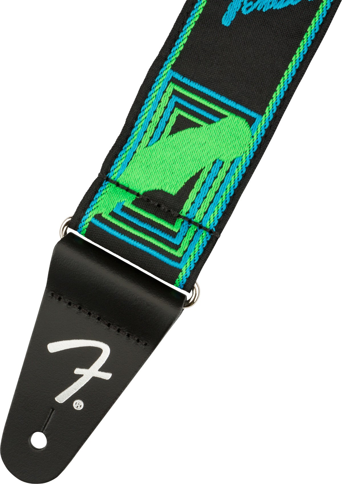 Fender 0990681303 Neon Monogrammed Correa Guitarra Verde y Azul 2