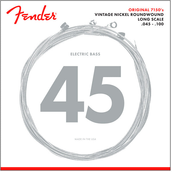 Fender 0737150406 Pure Nickel 7150M Juego Cuerdas Bajo 045-105 1