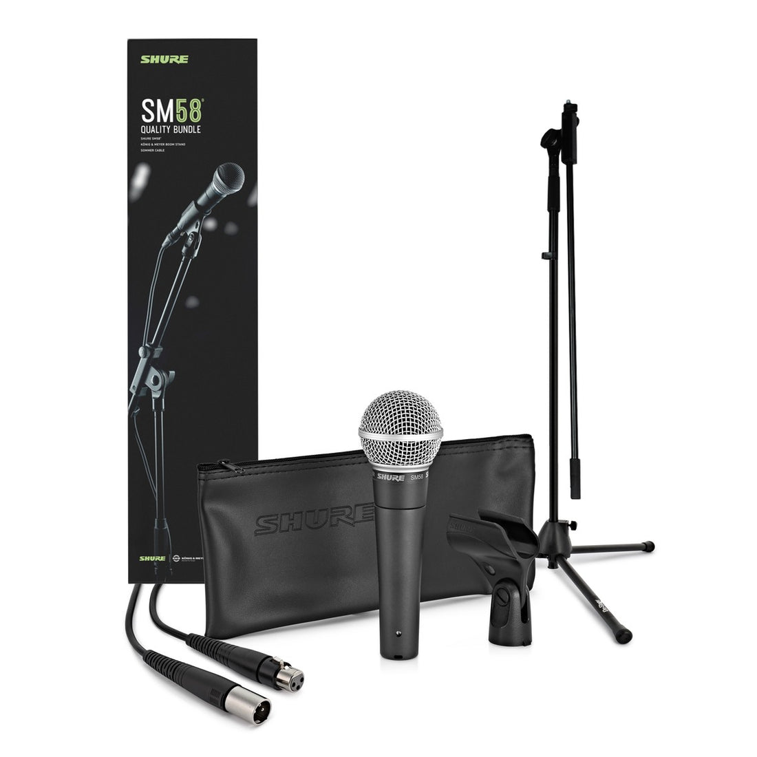 Shure SM58LCE Deluxe Pack Micrófono con Cable y Soporte 1