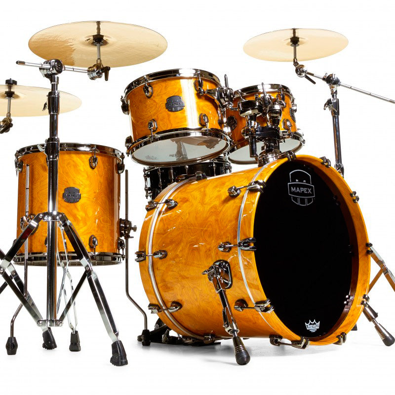 Mapex SV504X BMNL Saturn V Exotic Batería Acústica Amber Maple Burst. 1