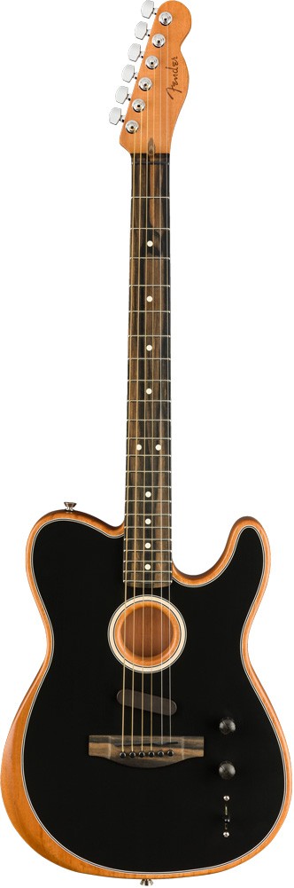 Fender American Acoustasonic Telecaster Guitarra Electroacústica Negra 1