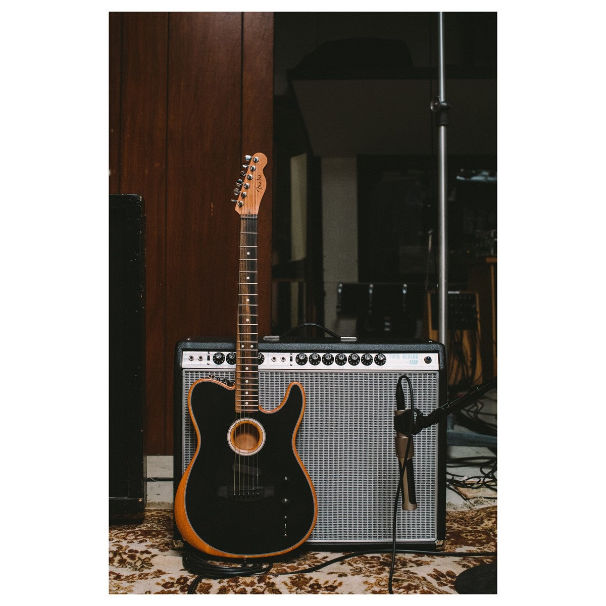 Fender American Acoustasonic Telecaster Guitarra Electroacústica Negra 14