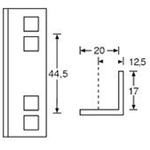 Adam Hall 6150 Perfil de Rack en Aluminio Perforación Estándar 2